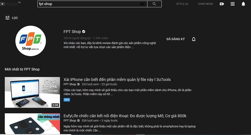 giao diện Dark Mode giao diện Dark Mode