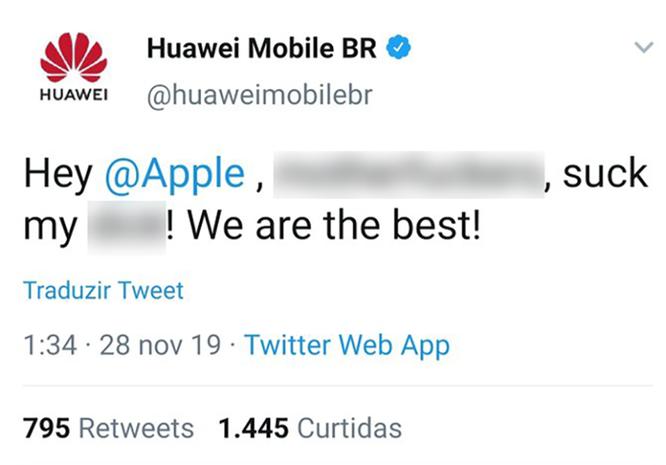 Huawei dăng bài chửi Apple trên Twitter (ảnh 1)