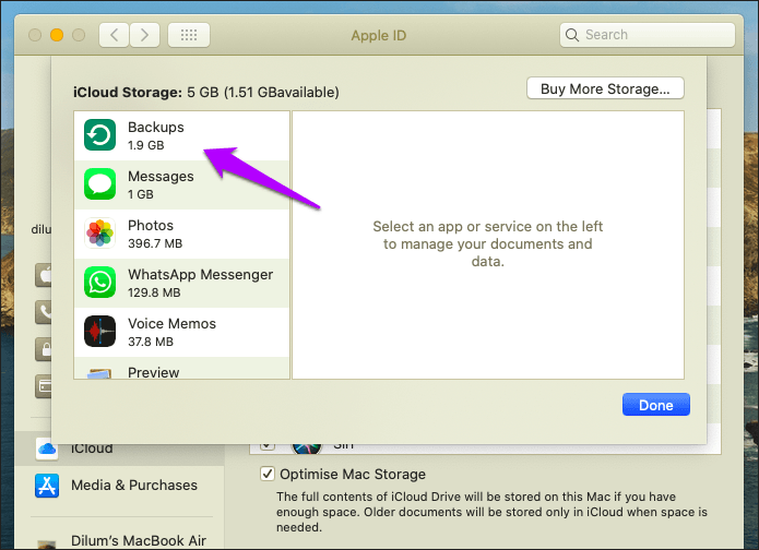 xóa backup trên iCloud