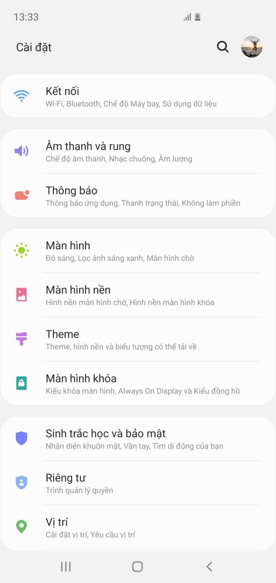 Giao diện cài đặt mới