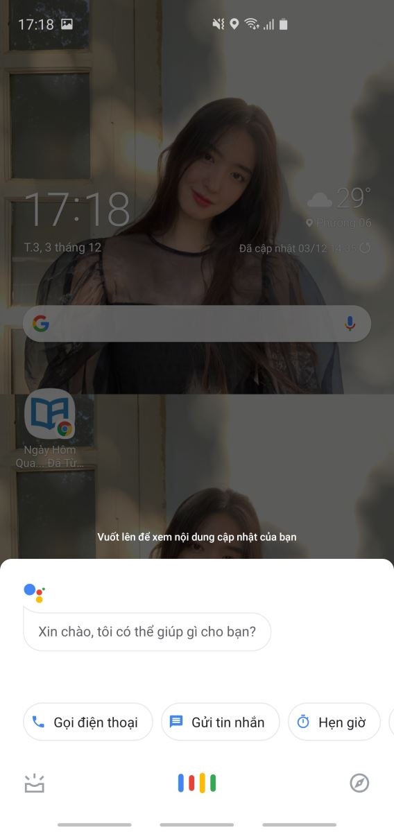 Trợ lý Google ở cài đặt thao tác toàn màn hình