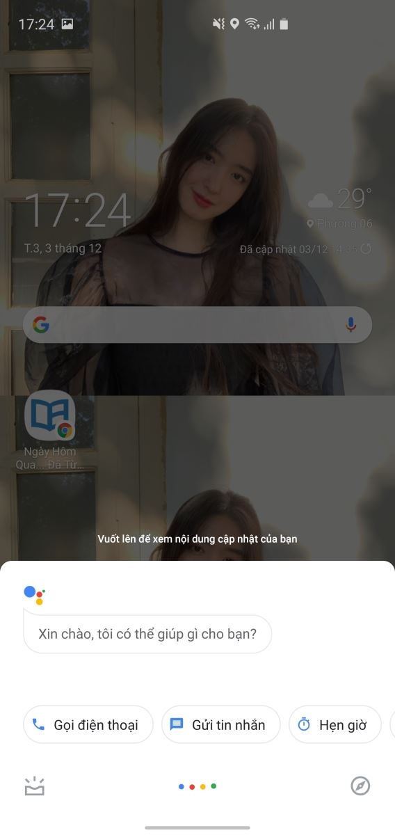 Trợ lý Google ở cài đặt thao tác toàn màn hình