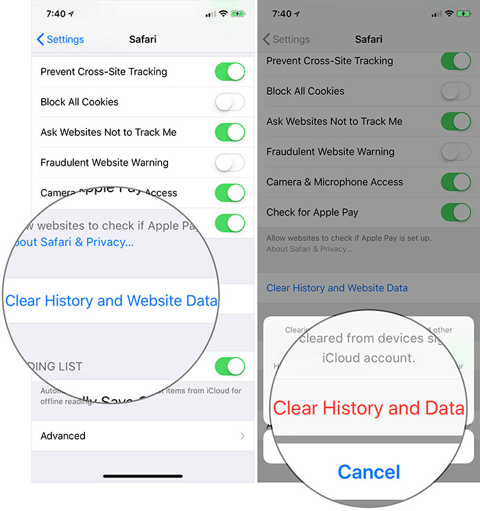 xoas booj nhows cache trene iPhone 11
