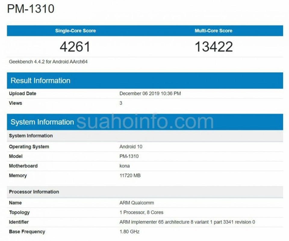 Xperia 3 xuất hiện trên Geekbench