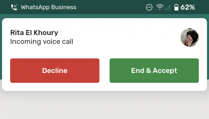 WhatsApp đã tích hợp chế độ cuộc gọi chờ mới trên Android