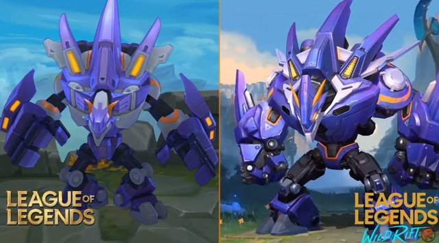 Còn Malphite được tạo hình trên Mobile sắc nét hơn