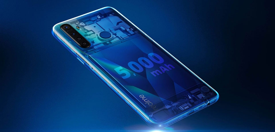 Realme 5 có viên pin 5000 mAh Realme 5 có viên pin 5000 mAh