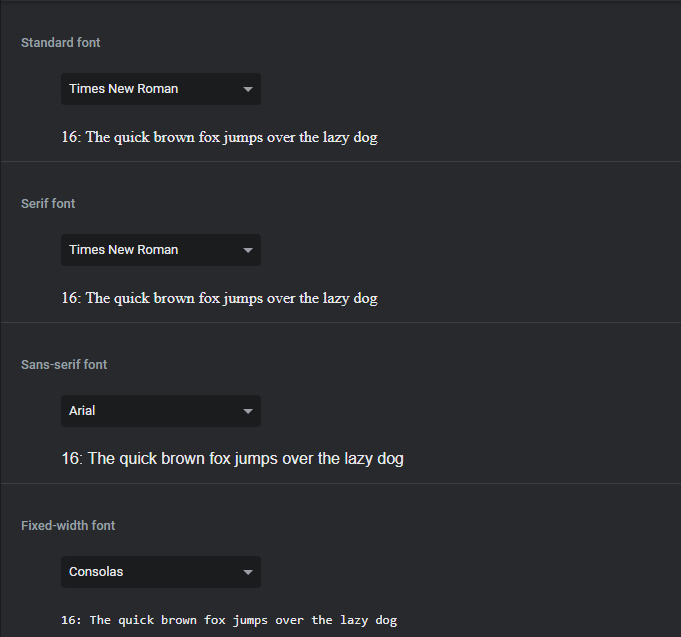 đổi font google chrome