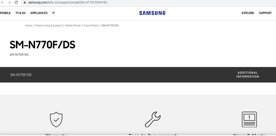 Galaxy Note 10 Lite xuất hiện trên trang web chính thức của Samsung
