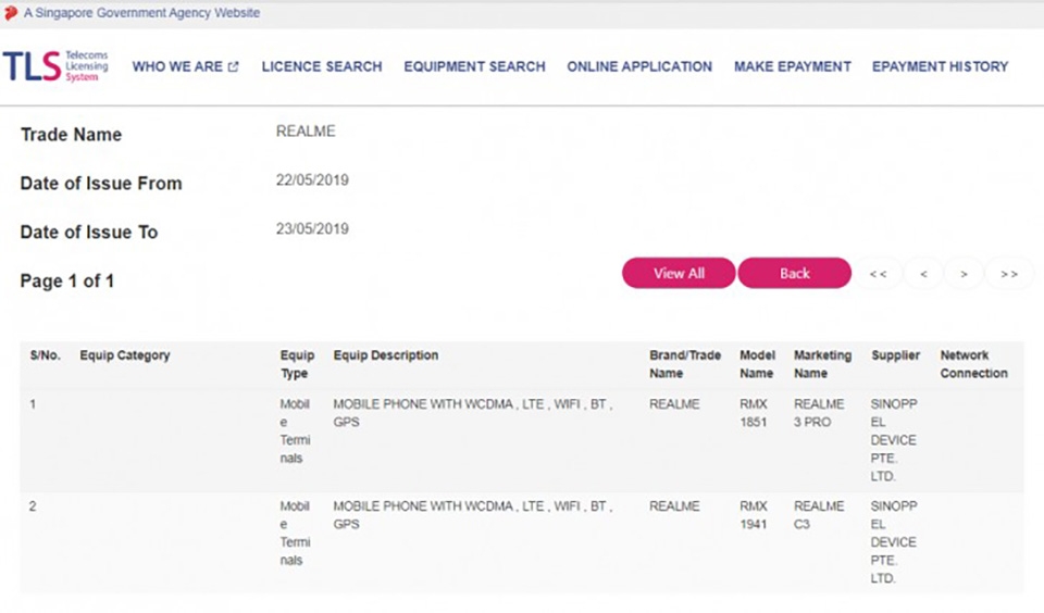 Realme C3 đạt chứng nhận IMDA