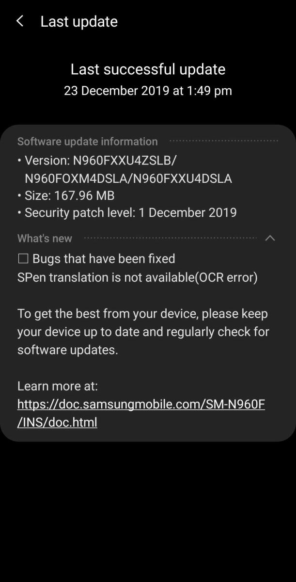 Samsung tiếp tục phát hành bản beta thứ 4 của Android 10 cho Galaxy Note 9