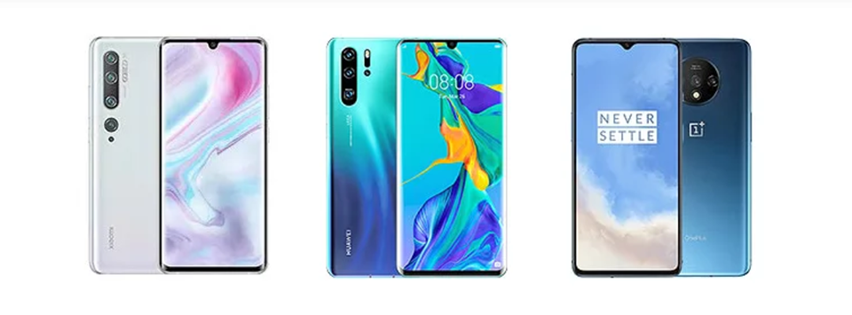 So sánh Xiaomi Mi Note 10 Pro với Huawei P30 Pro và OnePlus 7T