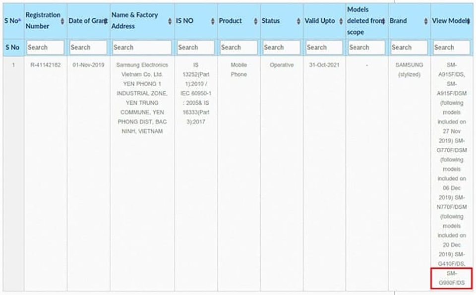 Galaxy S20 đạt chứng nhận BIS (ảnh 1)