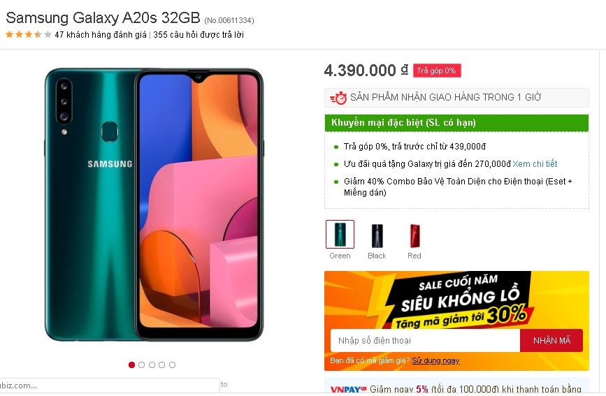 Thử thách sống xanh cùng Samsung Galaxy A20s