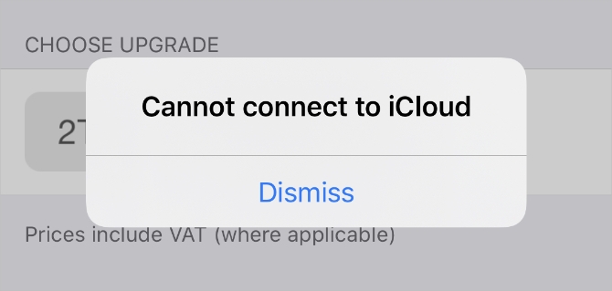lỗi kết nối icloud