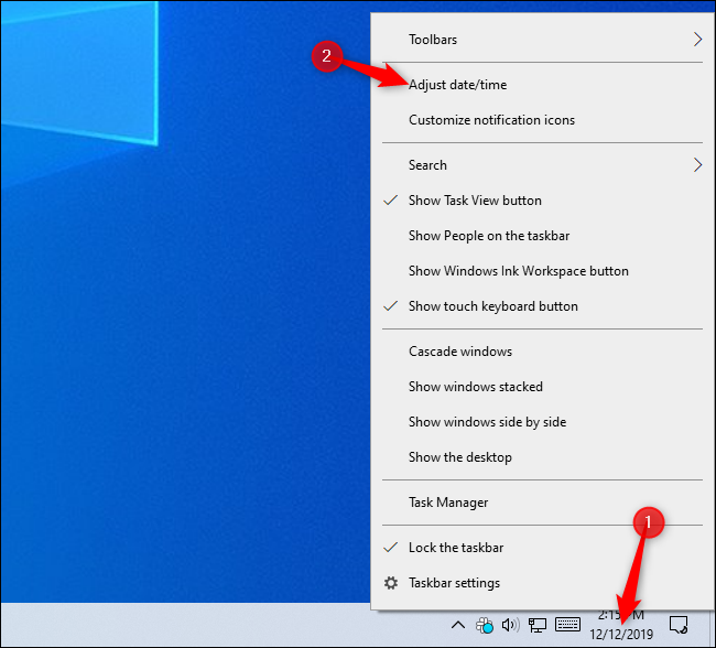 đồng hồ windows 10