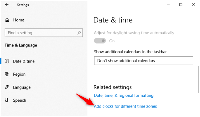 đồng hồ windows 10