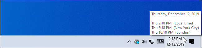 đồng hồ windows 10