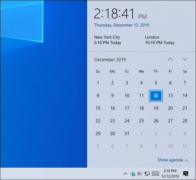 đồng hồ windows 10