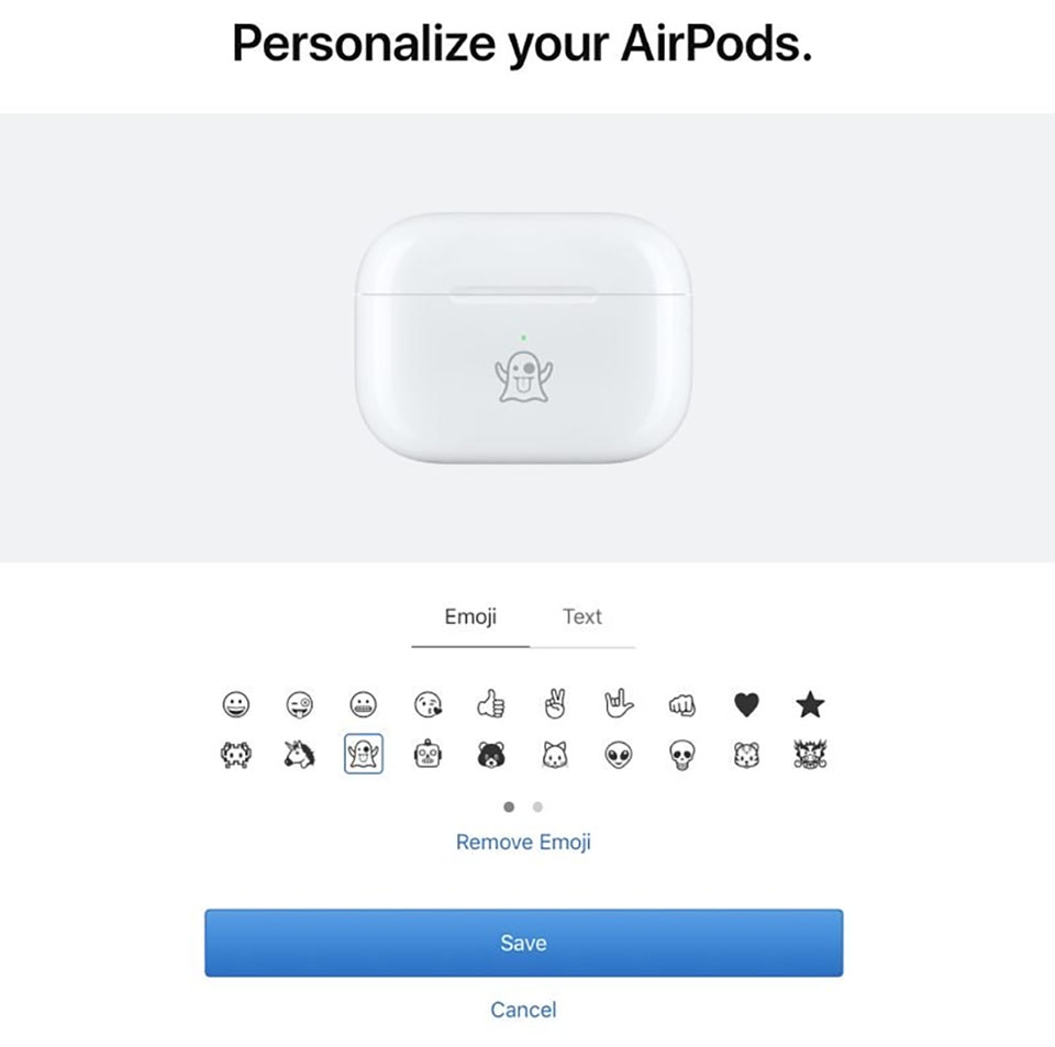 Apple thêm tùy chọn khắc biểu tượng cảm xúc cho AirPods (ảnh 1)