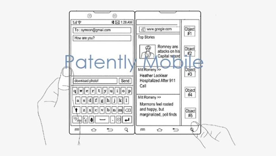 Bằng sáng chế của Samsung về smartphone màn hình kép