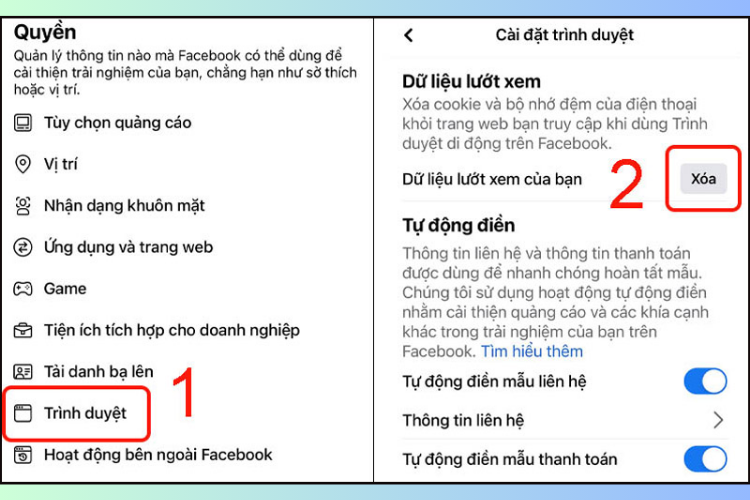 Xoá dữ liệu Facebook trên iPhone