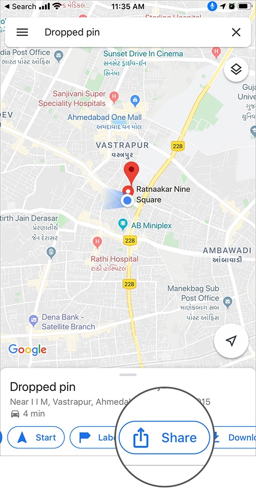 chia sẻ vị trí google maps