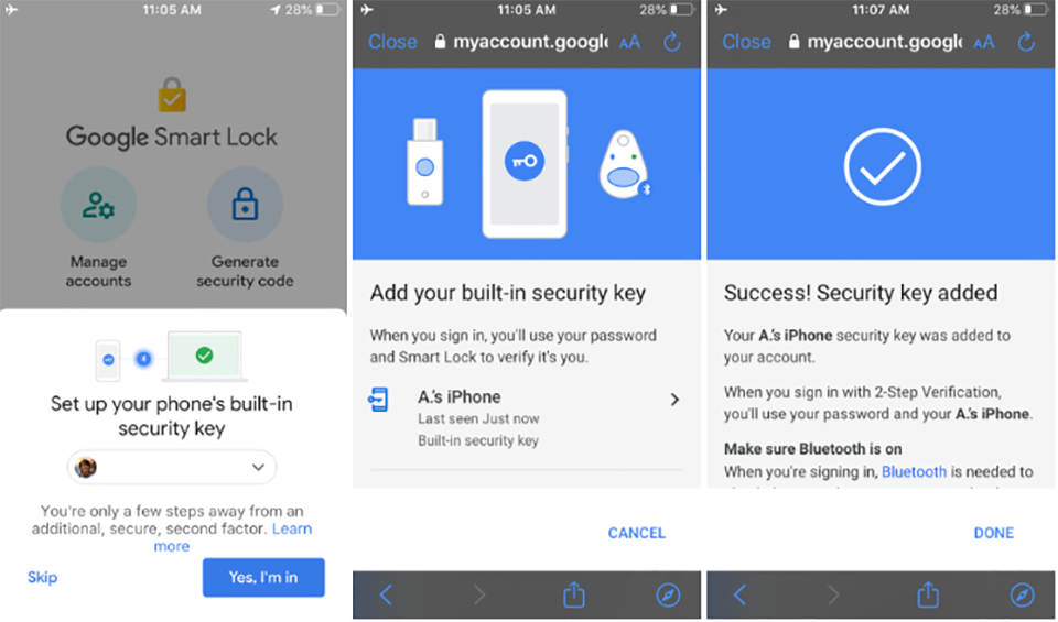 Người dùng giờ đây có thể sử dụng iPhone làm khóa bảo mật của Google cho 2FA (ảnh 2) Người dùng giờ đây có thể sử dụng iPhone làm khóa bảo mật của Google cho 2FA (ảnh 2)