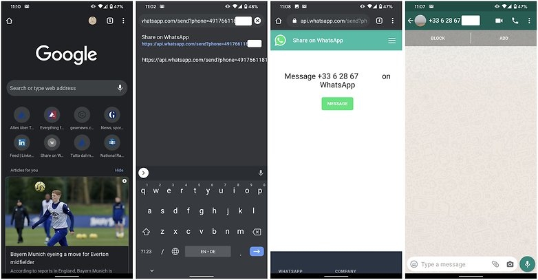 nhắn tin không cần thêm danh bạ whatsapp