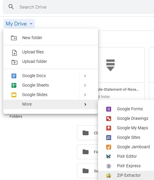 giải nén trên google drive