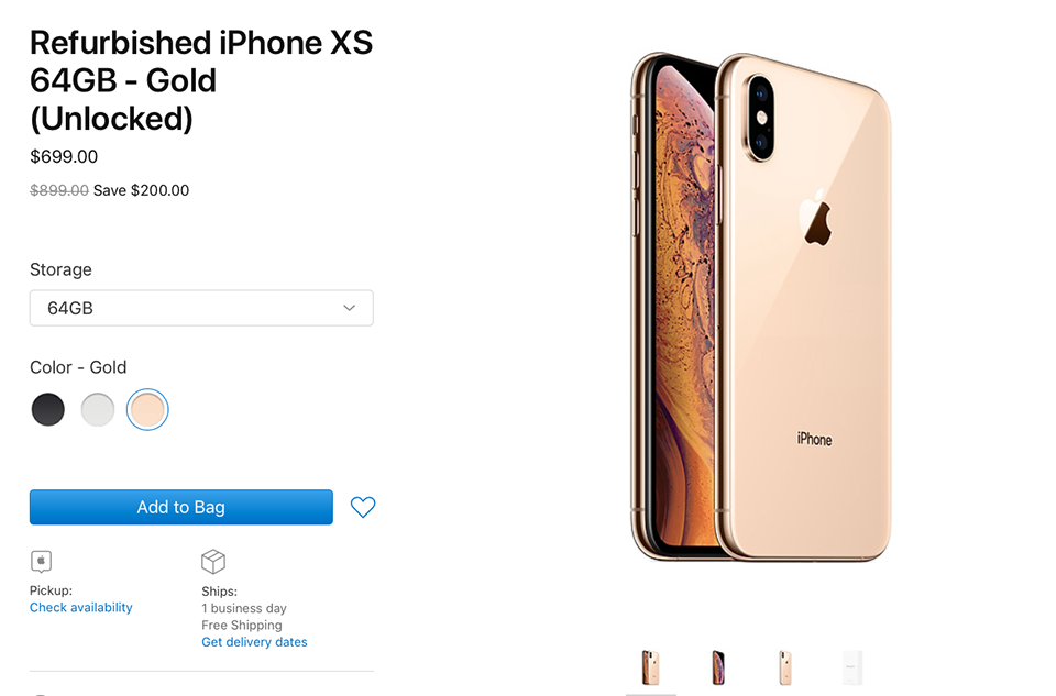 iPhone XS hàng tân trang
