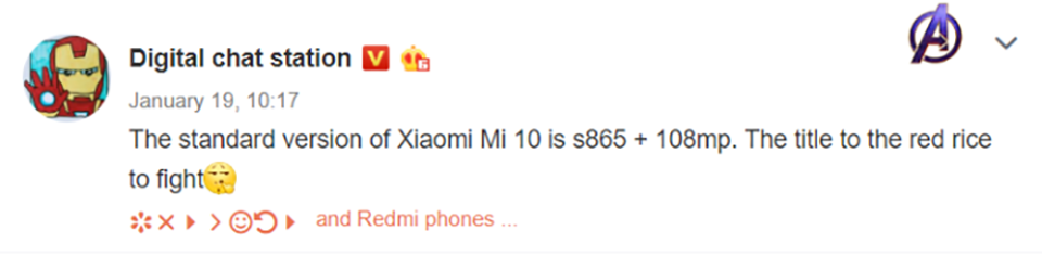 Thông tin Xiaomi Mi 10 (ảnh 2) Thông tin Xiaomi Mi 10 (ảnh 2)