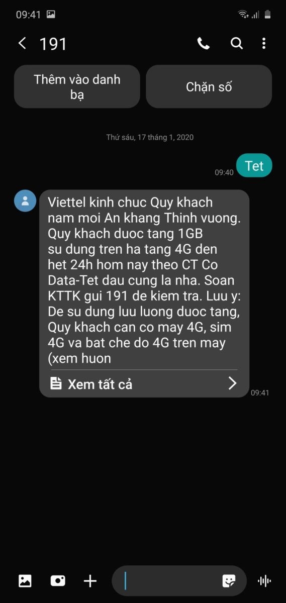 nhận Data