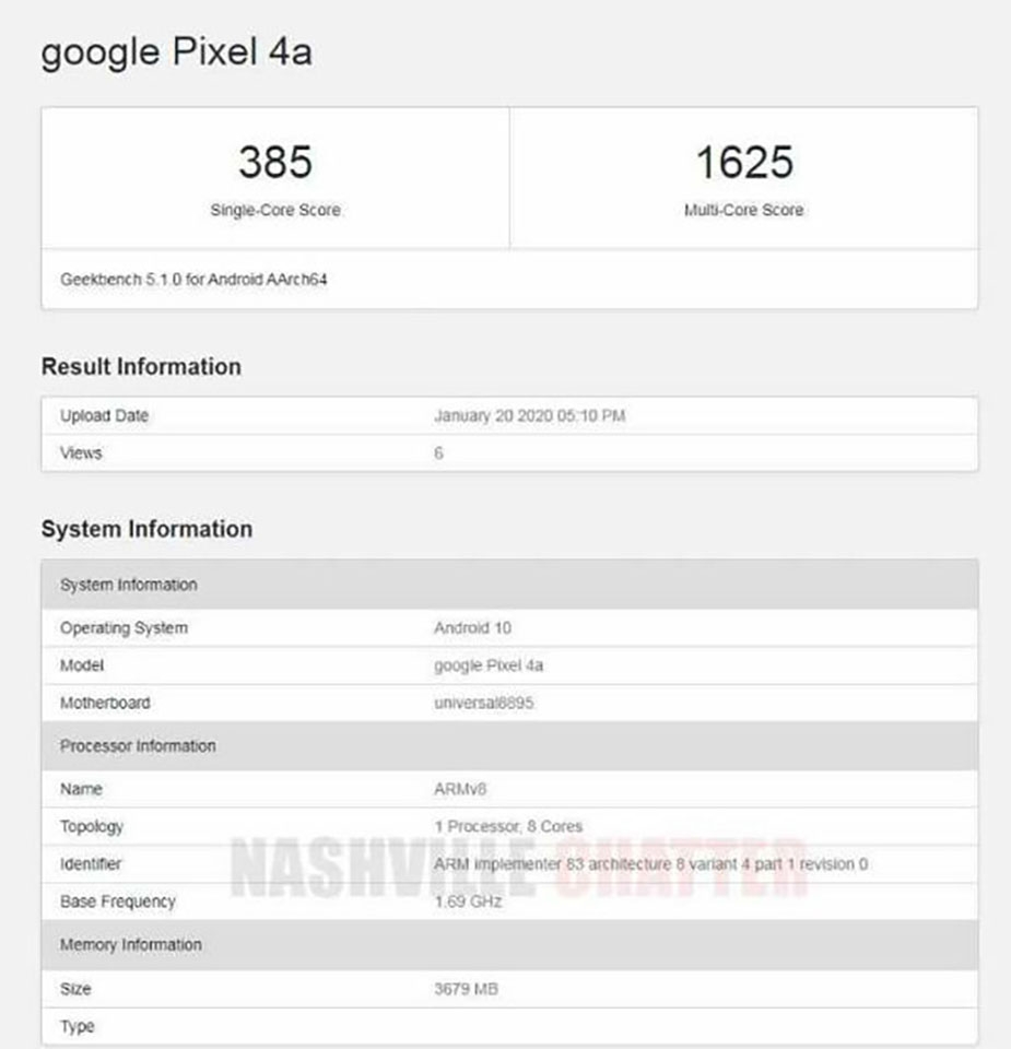 Pixel 4a xuất hiện trên Geekbench