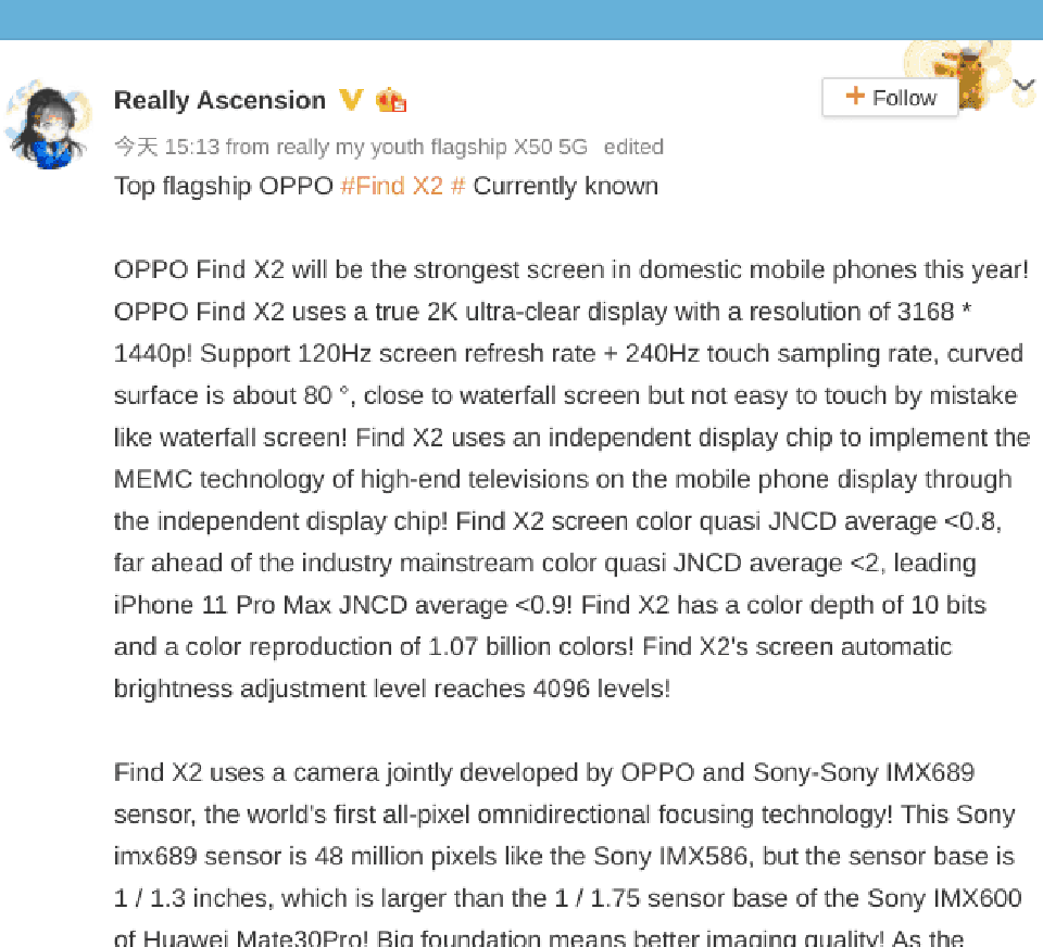 Cấu hình OPPO Find X2