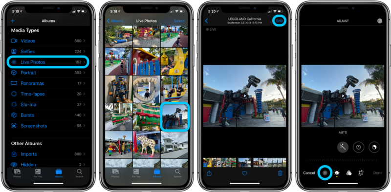 Cách xóa hiệu ứng Live Photos đã chụp trên ảnh đối với iPhone