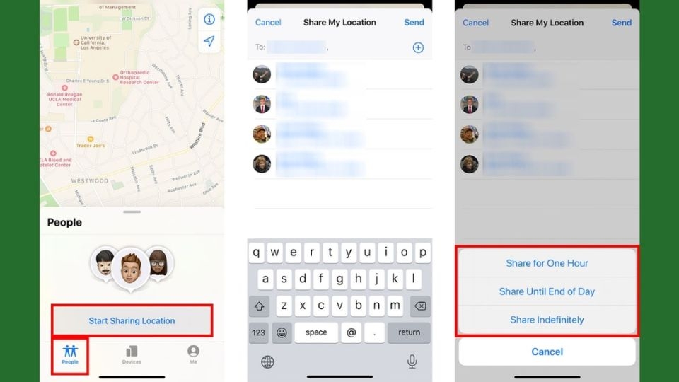 Lựa chọn cho phép chia sẻ vị trí định vị