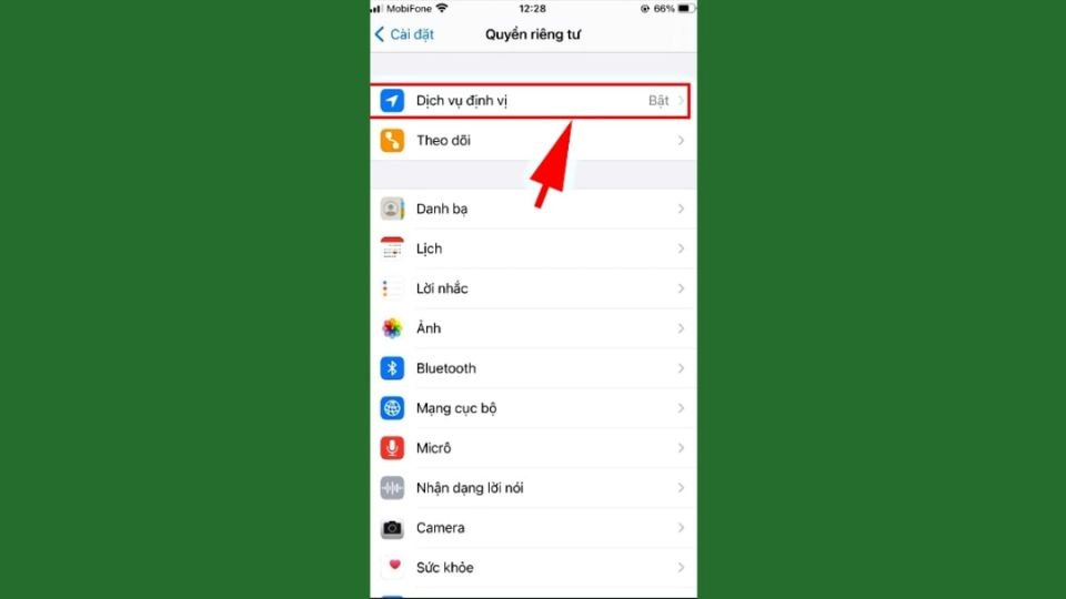 Bật chia sẻ định vị