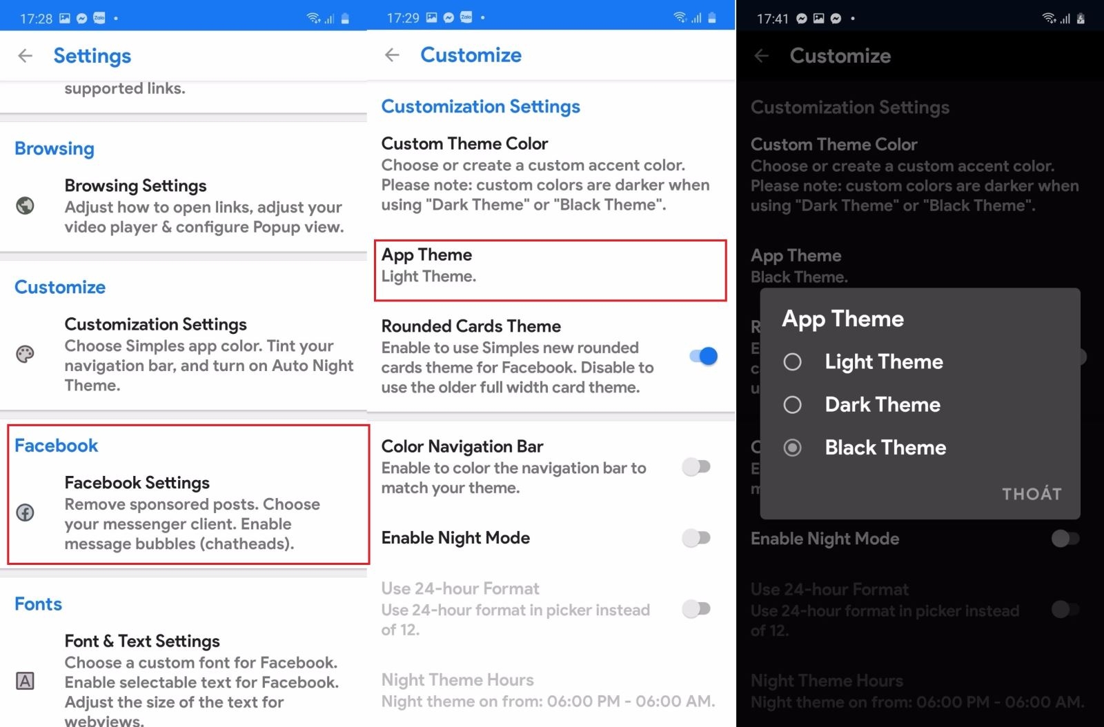 Bật chế độ nền tối