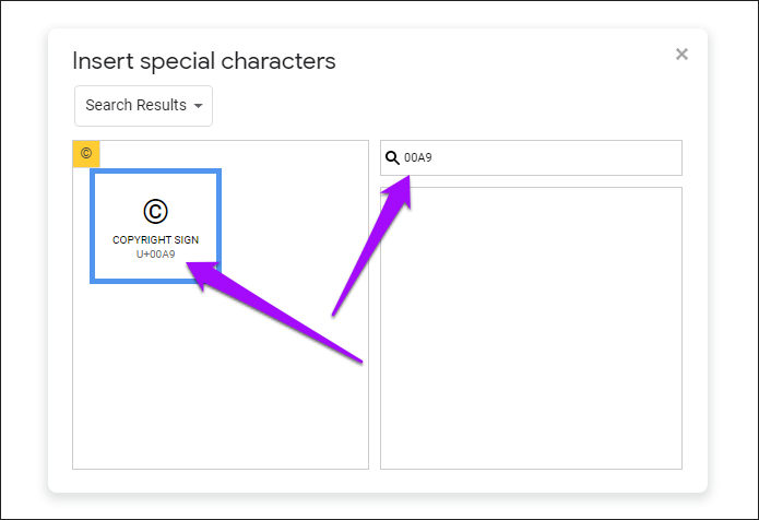 chèn kí tự đặc biệt trong google docs