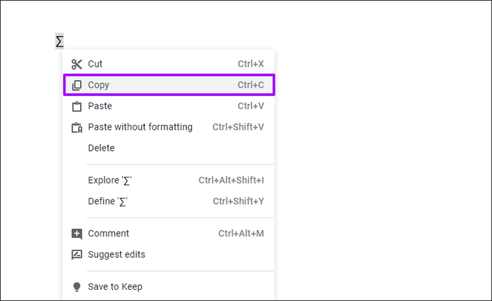 chèn kí tự đặc biệt trong google docs