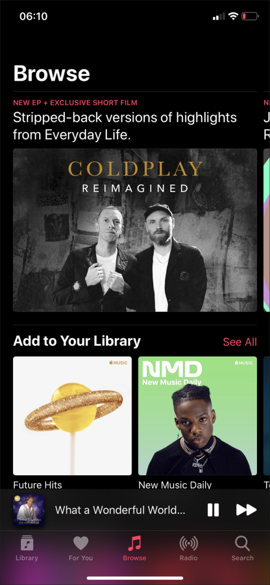 apple music dark mode