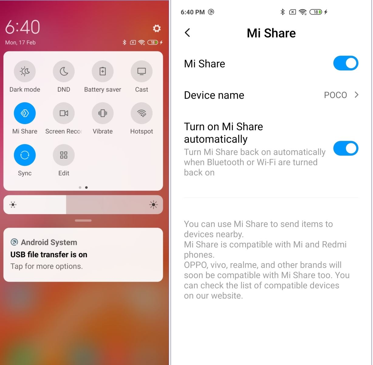Sử dụng MI SHARE cho màn hình khóa Sử dụng MI SHARE cho màn hình khóa