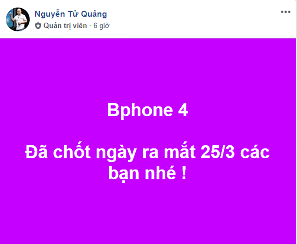 Bphone 4 ra mắt ngày 25/3