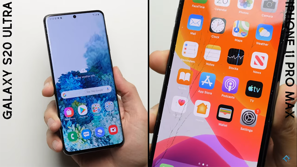 So sánh độ bền Galaxy S20 Ultra và iPhone 11 Pro Max (ảnh 2)