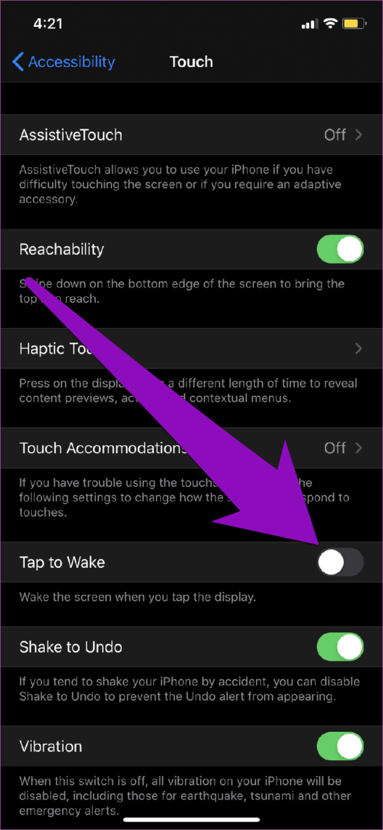 tap to wake iphone