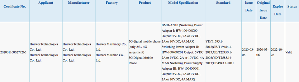 Honor 30 đạt chứng nhận 3C