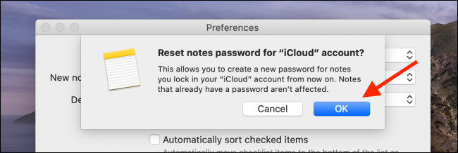 reset mật khẩu apple notes