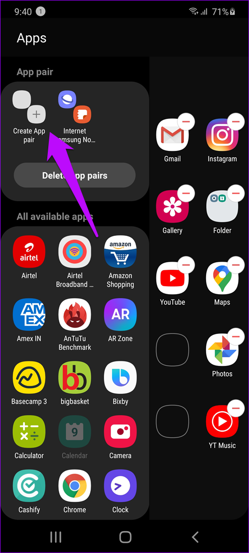 chia đôi màn hình trên galaxy s20