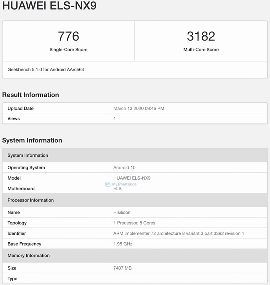 Huawei P40 Pro 5G xuất hiện trên Geekbench